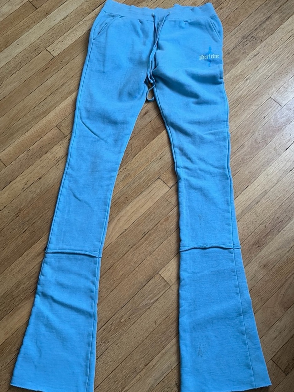 Blue Flared Sweatpants Jeans